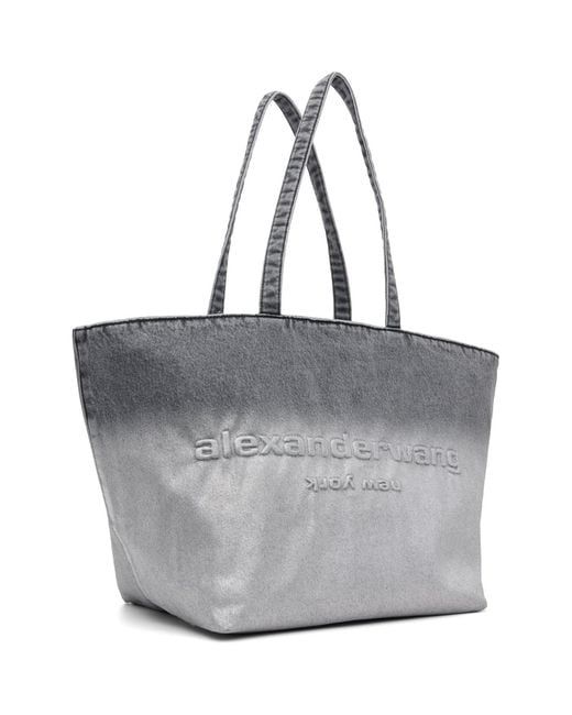 Alexander Wang Gray Denim Punch Large Tote