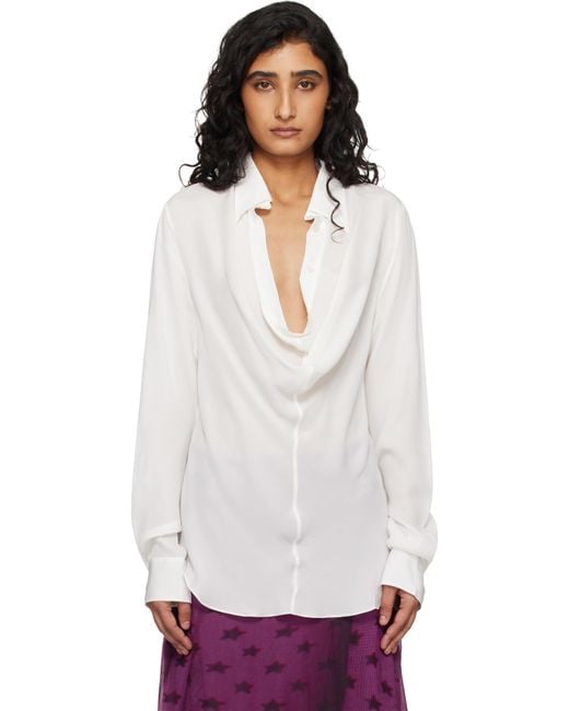 Acne White Silk Blouse