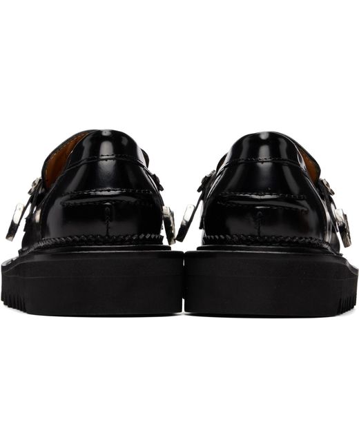 Toga Virilis Black Leather Loafers for men