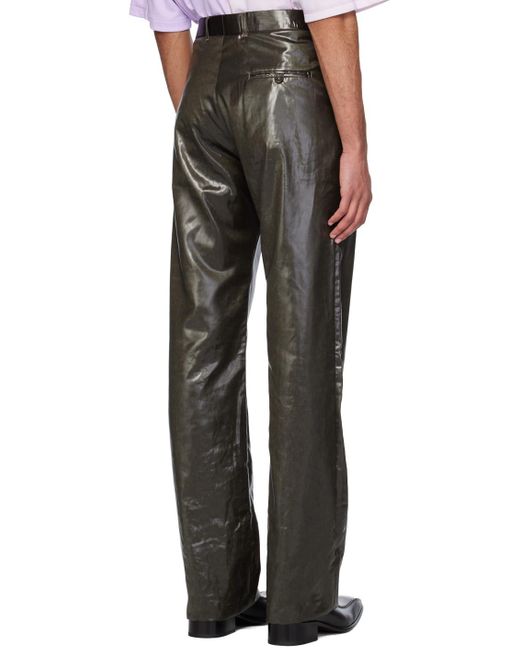 Martine Rose Black Khaki Relaxed-Fit Trousers for men