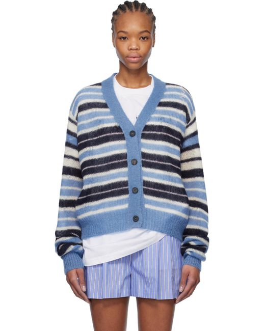 Cardigan Bleu En Mohair À Rayures Marni en coloris Blue