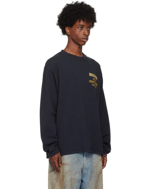 Rhude Blue ' Steel' Ls T-Shirt for men