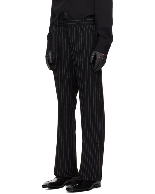Ernest W. Baker Black Loose Fit Flare Trousers for men