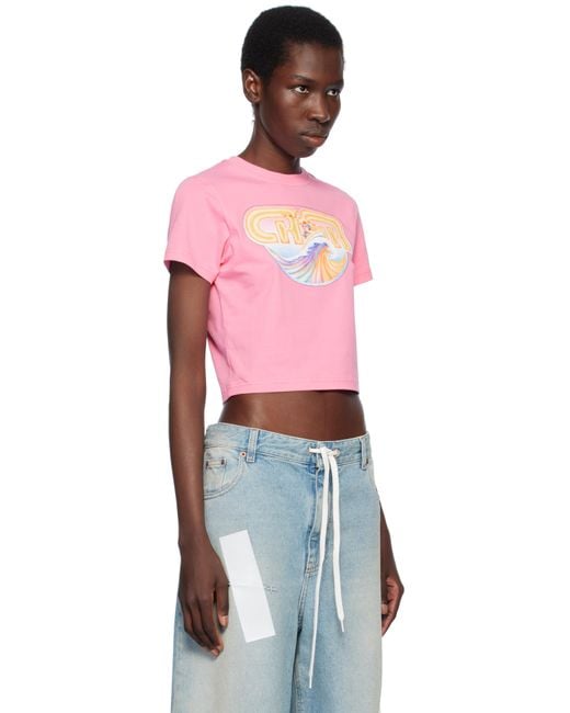 ★Casablanca★ ピンク Casa Surf クロップド Tシャツ CASABLANCA ピンク クロップド Tシャツ レッド | Lyst