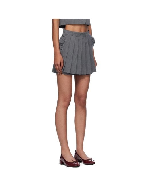 Pushbutton Black Pleated Apron Shorts