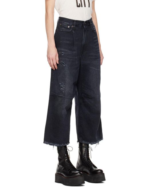 R13 Black Wide-leg Jeans