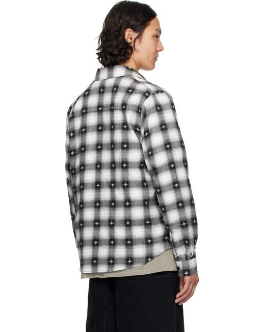Amiri Gray Starburst Flannel Shirt for men