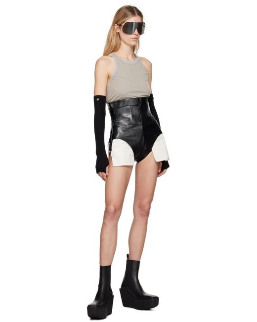 RICK OWENS 2024AW Dirt Cutofショートパンツ Rick Owens Porterville Dirt Cutoff レザーショートパンツ