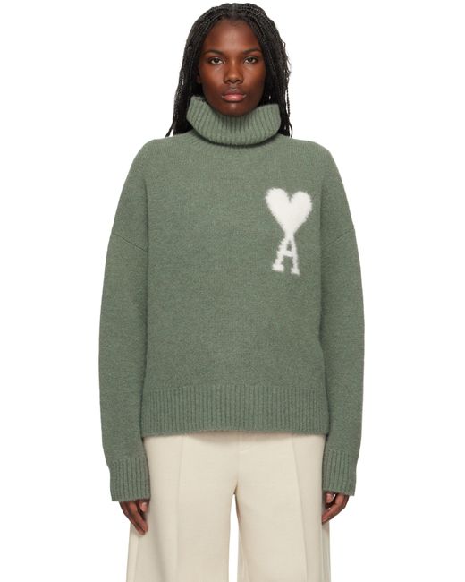 AMI Green Ami De Coeur Turtleneck