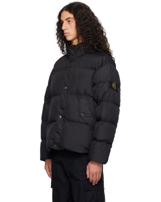 メンズ Stone Island ブラック Crinkle Reps R-Ny ダウンジャケット Black