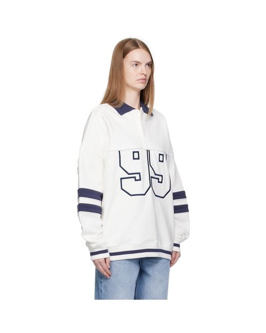 Ksubi White '99' Boyfriend Polo Sweatshirt