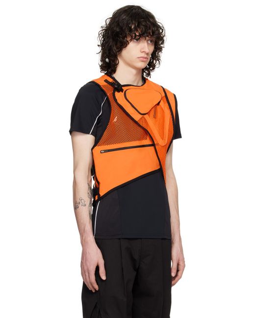 Hyein Seo Orange Utility Vest for men