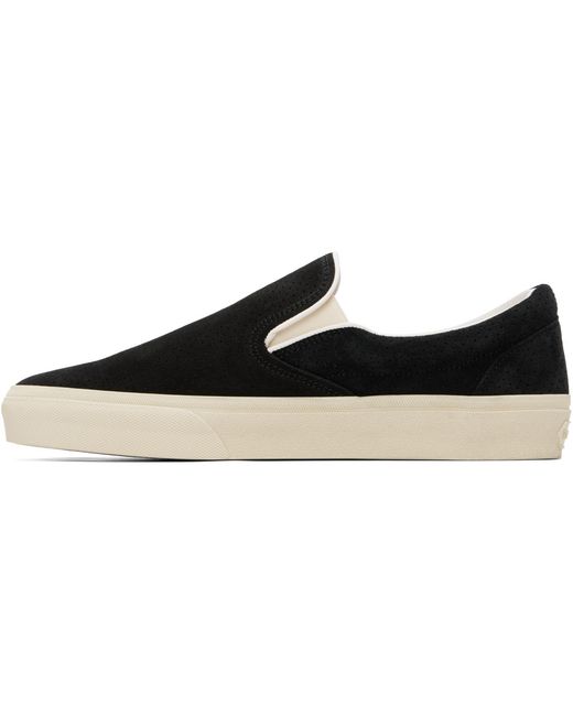 Tom Ford Black Perforated Suede Jude Slip On Sneakers for men