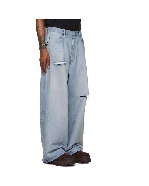 Balenciaga Blue Minimal Baggy Jeans for men