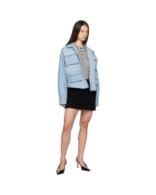 MSGM Black Virgin Wool Miniskirt