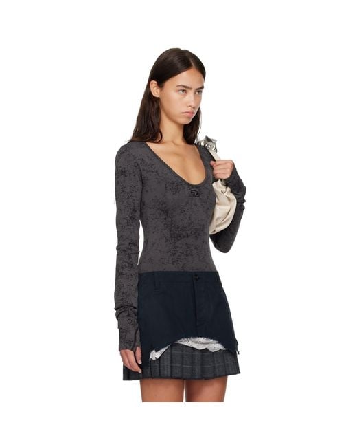 DIESEL Black Open Back Bodysuit
