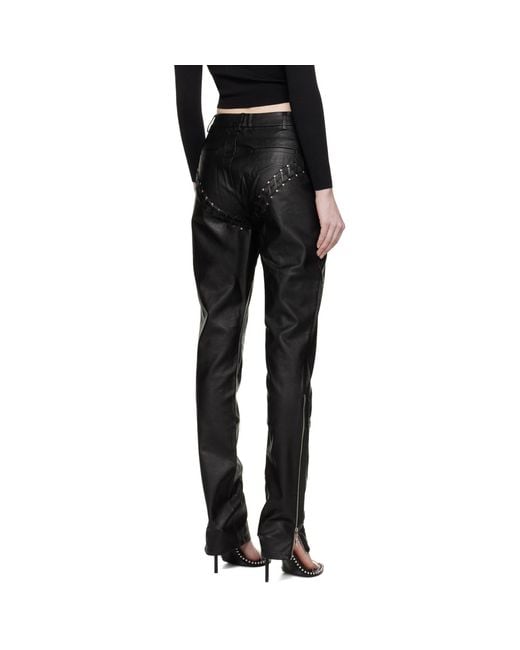 Miaou Black Hannah Jewett Edition Jet Faux-Leather Trousers