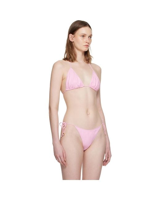 Jacquemus Pink 'The Triangle' Bikini Top