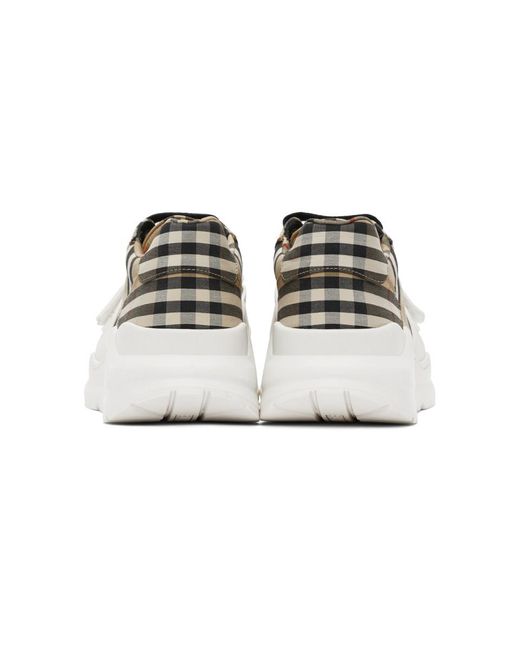 burberry beige check regis sneakers