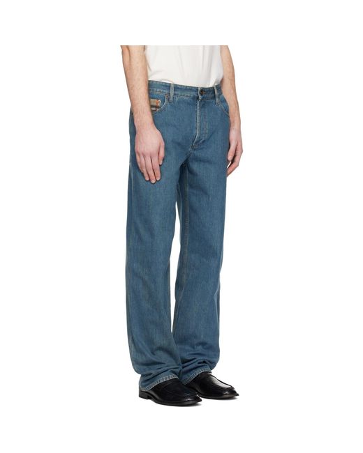 Burberry Blue Check Pocket Jeans for men
