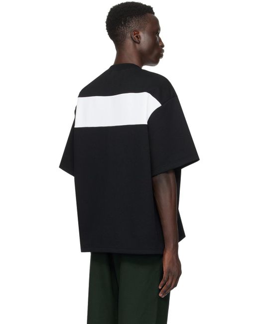 T-shirt noir à col en v Kolor pour homme en coloris Black
