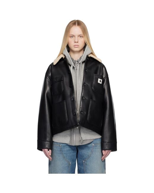 Carhartt Black Shepton Og Michigan Faux-leather Jacket