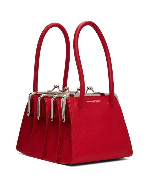 FIDAN NOVRUZOVA Red Boa Four Clasp Bag