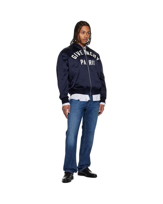 Givenchy Blue Couture Seam Bomber Jacket for men