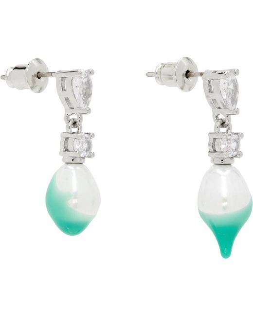OTTOLINGER Blue Silver & Pearl Dip Earrings