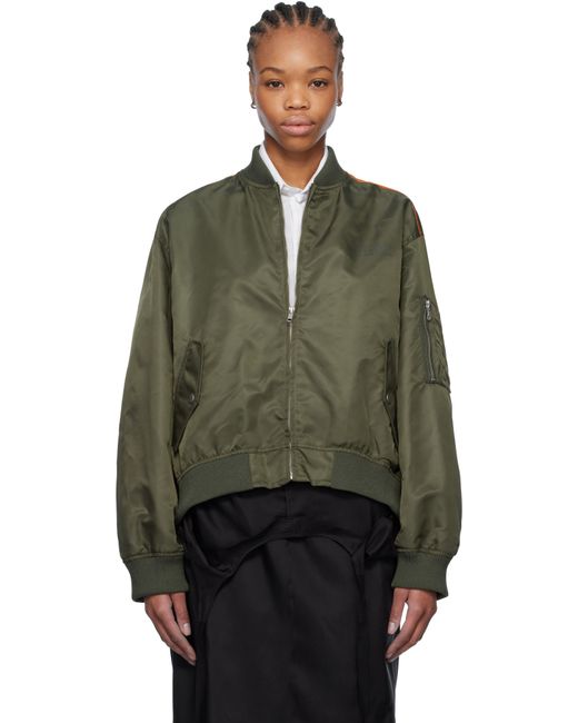 MM6 by Maison Martin Margiela Green Khaki Spliced Bomber Jacket