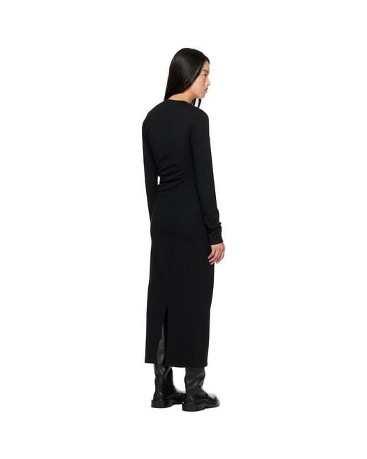 Totême Black Twisted Jersey Midi Dress