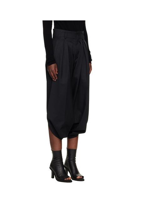 Comme des Garçons Black Polyester Wool Gabardine Trousers