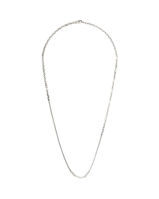 Title Of Work Metallic Mixed Chain Tube Necklace for men