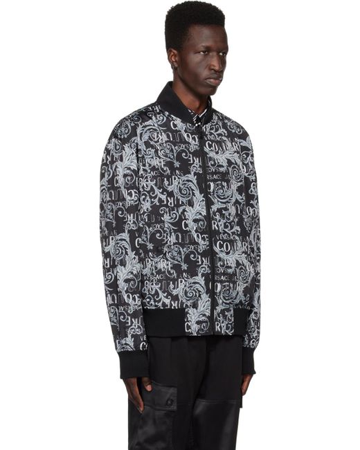 Versace Jeans Couture Black Print Reversible Bomber Jacket for Men | Lyst  Canada