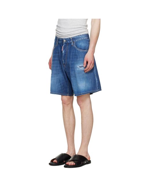 DSquared² Blue Medium Wash Denim Boxer Shorts for men