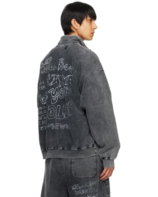 Maison Mihara Yasuhiro Blue Bleached Sweatshirt for men
