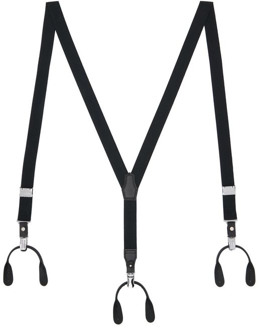 Yohji Yamamoto Metallic Black Hakata Suspenders for men