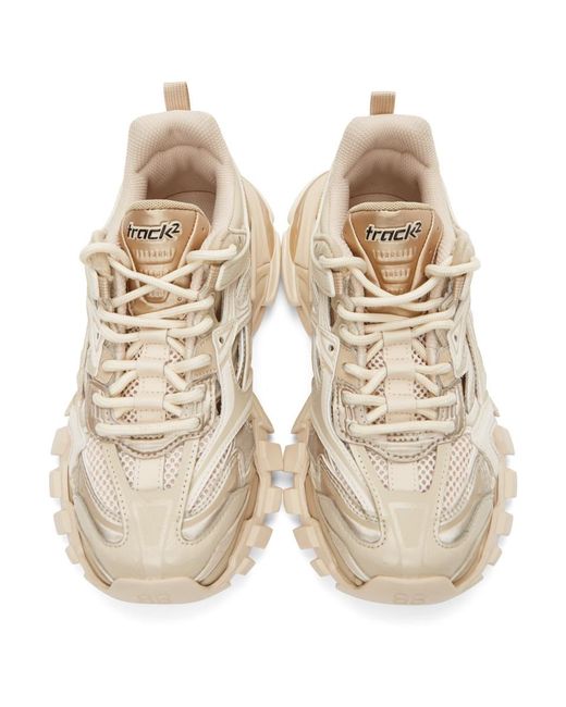 Balenciaga Tan And Off-white Track.2 Sneakers in Nude (Natural) - Lyst