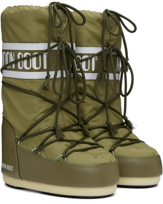 Moon Boot カーキ Icon ナイロン ブーツ Green