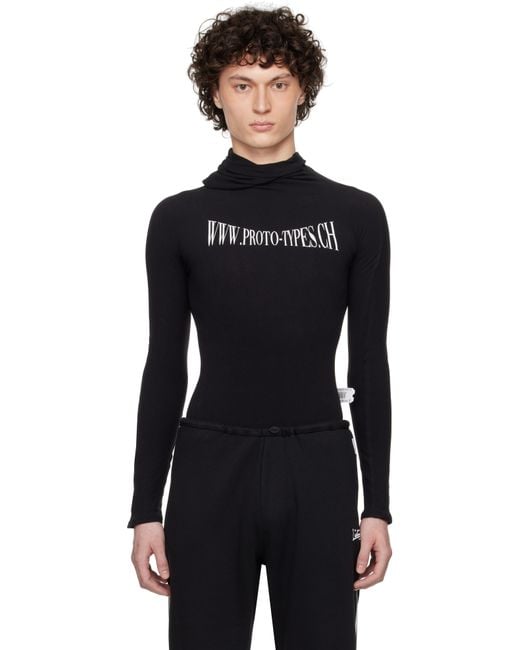 PROTOTYPES Black Twisted Website Hoodie for men