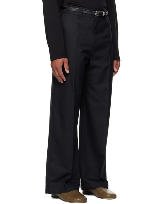 Lemaire Black Straight Tailored Trousers for men