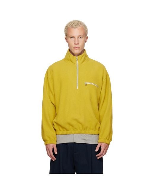 Rier Yellow Polar Fleece Sweater for men