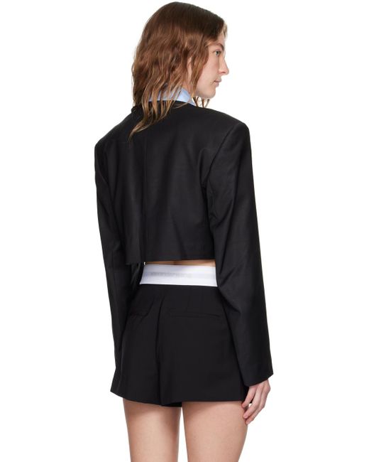 Alexander Wang Black Pre-styled Cropped Blazer With Dickie