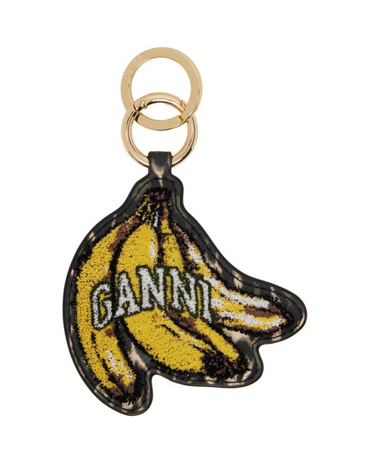 Ganni Metallic Joy Banana Keychain