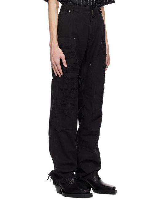 1017 ALYX 9SM Black Destroyed Trousers for men
