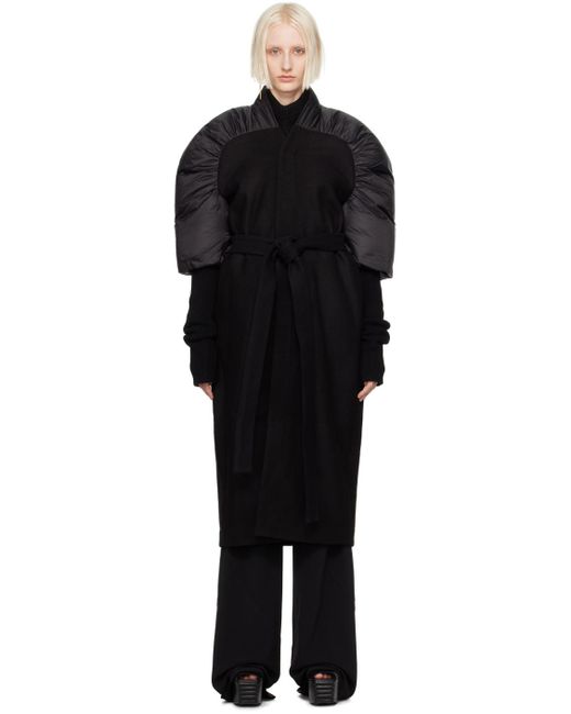 Rick Owens Black Porterville Duvetina Down Coat