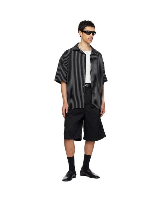 Willy Chavarria Black Camp Collar S/S Shirt for men