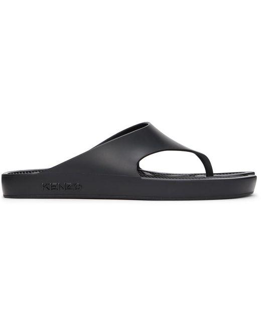 KENZO Rubber K-beach Flip Flops in Black for Men - Lyst