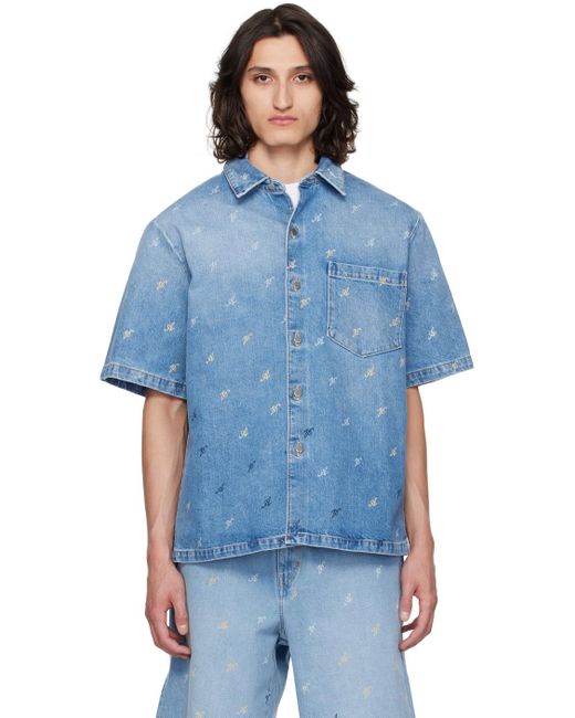 Axel Arigato Blue Miles Denim Shirt for men