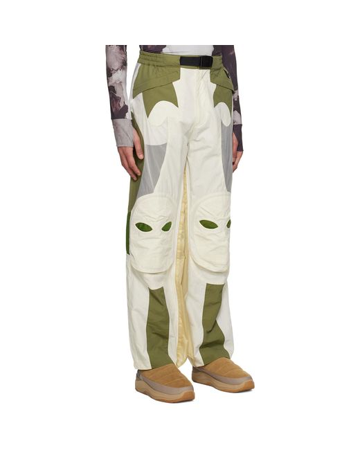 Kusikohc Natural Off- Paneled Trousers for men